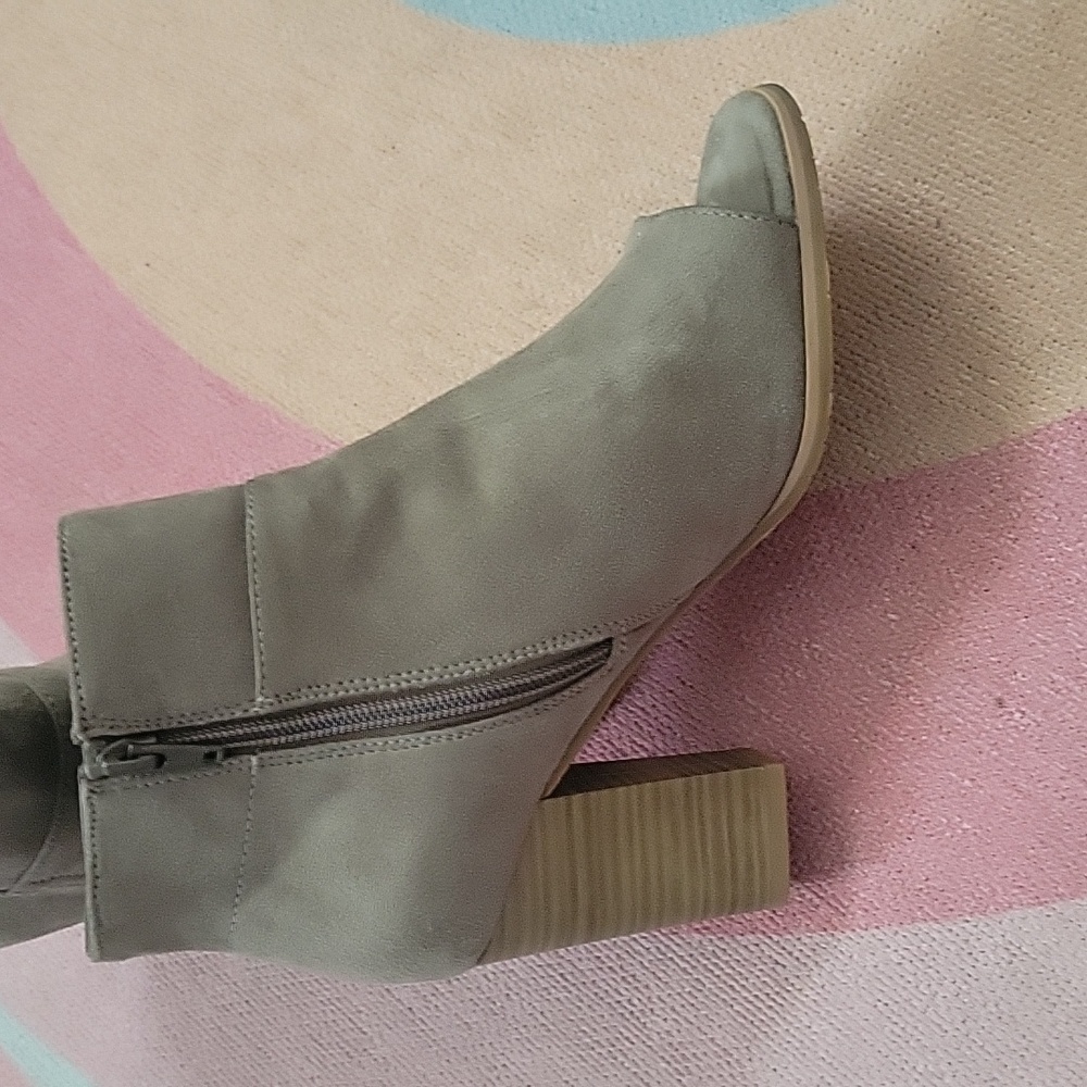 Taupe Peeptoe Booties - Picture 1 of 3